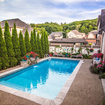 Rectangle Pool with Water Feature in Grimsby