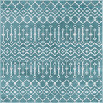 Unique Loom - Unique Loom Beige/Ivory  Moroccan Trellis Area Rug, Teal/Ivory, 6'0x6'0, Square - With pleasant geometric patterns based on traditional Moroccan designs, the Moroccan Trellis collection is a great complement to any modern or contemporary decor. The variety of colors makes it easy to match this rug with your space. Meanwhile, the easy-to-clean and stain resistant construction ensures it will look great for years to come.
