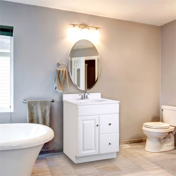 Wyndham 24-Inch 1-Door Unassembled Bathroom Wood Vanity Without Top in White