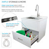 Transolid 29"x25.5" Quartz Laundry Sink and Cabinet with Faucet, Matte White