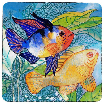 Betsy Drake Betsy's Two Fish Coaster Set of 4