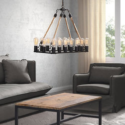 Zuo Gallite Ceiling Lamp Rust & Natural - SKU: 98263 - Pendant Lighting