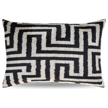 Canvello Decorative Black White Throw Pillow, 16"x24"