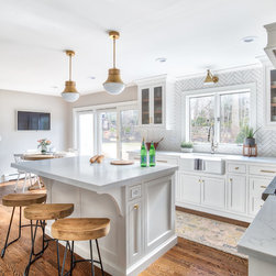 Montvale, NJ - Transitional - White U Shaped Kitchen Cabinets - Kitchen Cabinetry