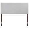 Modern Contemporary King Size Upholstered Headboard, Gray Fabric