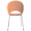 Opulent Plastic Dining Side Chair, Chrome Base Set of 2, Amber