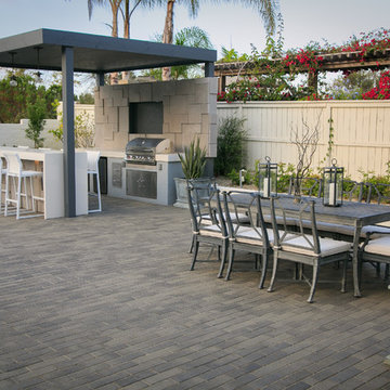 Santaluz - Posh Salt and Peppered Patio with Pool