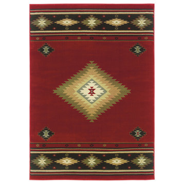 Oriental Weavers Hudson Red/Green Southwest/Lodge Indoor Area Rug 1'10"X3'3"
