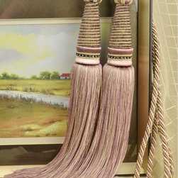 4 Colors QYM02 Faux Silk Curtain Tassel Tie Backs in Pink Color - Shutters, Blinds & Curtains