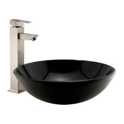 Black Glass Vessel Sink - Bathroom Sinks