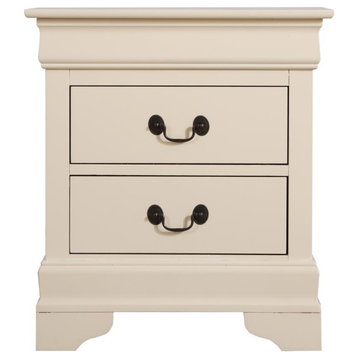 Louis Philippe 2-Drawer Beige Nightstand (24 in. H X 22 in. W X 16 in. D)