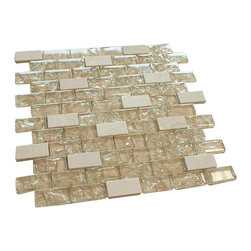 White Cleft Glass and Bianco Marble Mosaic Tile - Home Accessories & Decor