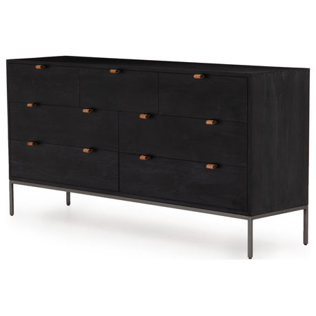 Trey 7 Drawer Dresser, Black Wash Poplar