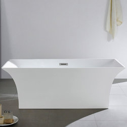 66" x 31" White Rectangle Soaking Free-Standing Bathroom Tub - Bathroom Vanities And Sink Consoles