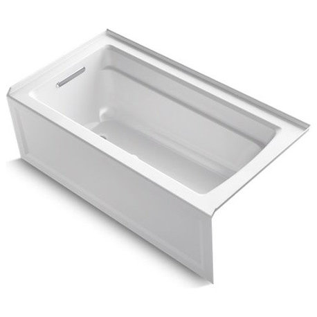 Kohler Archer 60" X 32" Alcove Bath w/ Integral Apron, Left-Hand Drain, White