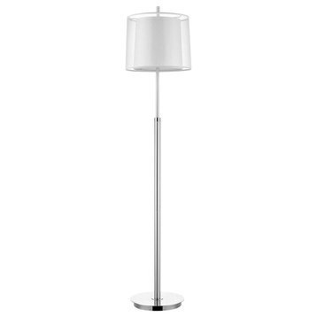 Acclaim Nimbus Floor Lamp, Silver/Chrome/Snow Shantung Double