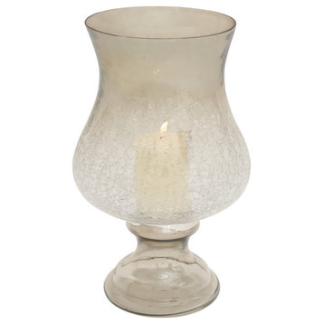 Traditional Gold Glass Hurricane Lamp 24671