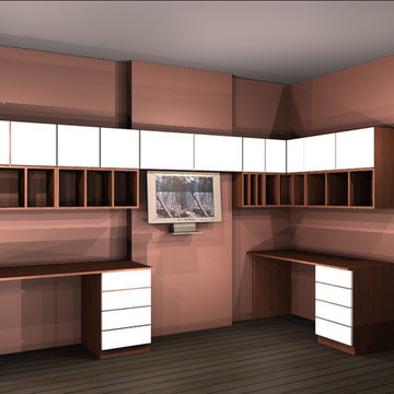 Modern Kids bedroom room with studying Area .