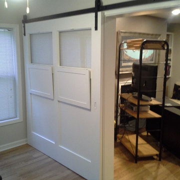 White sliding interior barn door
