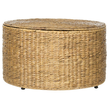 Anna Wicker Storage Coffee Table, Natural