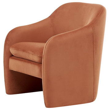 Zella Velvet Fabric Accent Arm Chair