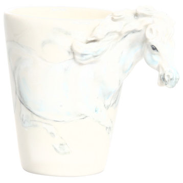 Horse 3D Ceramic Mug, White