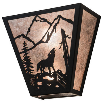 13 Wide Wolf on the Loose Wall Sconce