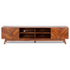 Herringbone TV Stand Low, Brown