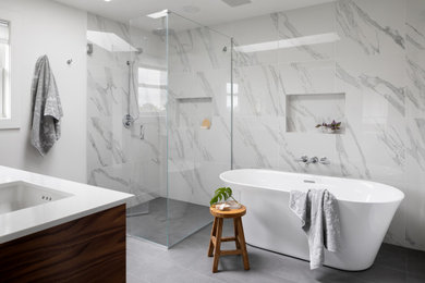 Inspiration for a modern bathroom remodel in Seattle