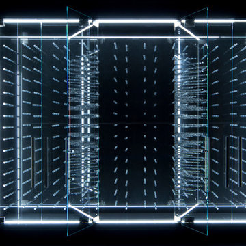 LED Illuminated Glass Enclosed Wine Cabinet