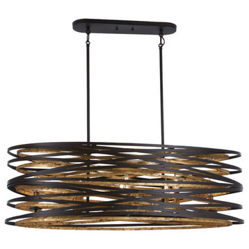 Minka Lavery 4676 Vortic Flow 8 Light 40"W Linear Candle - Dark Bronze with