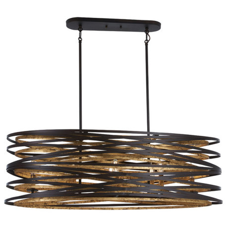 Minka Lavery 4676 Vortic Flow 8 Light 40"W Linear Chandelier - Dark Bronze with