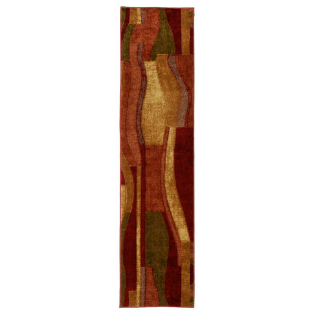 Picasso Wine Rug, Wine, 2'x8'