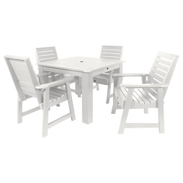 Weatherly 5-Piece Square Dining Set, White