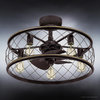 Luxury Provencial Ceiling Fan, 9.75''H x 22''W, in Parisian Bronze