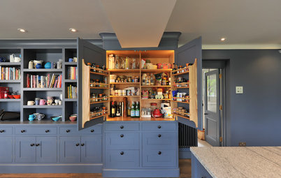 Colorful Cabinetry in an English Farmhouse Kitchen