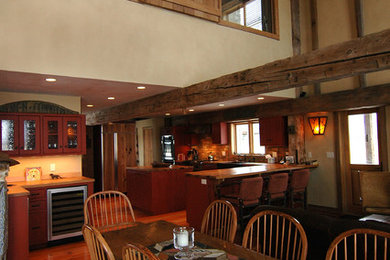 Inspiration for a rustic dining room remodel in Other