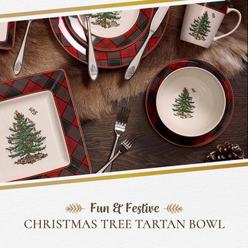 Spode Christmas Tree Collection Tartan Porcelain Bowl