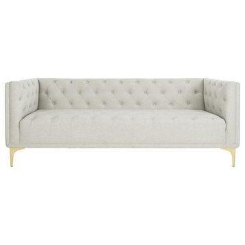 Decarla Tufted Sofa, Light Gray