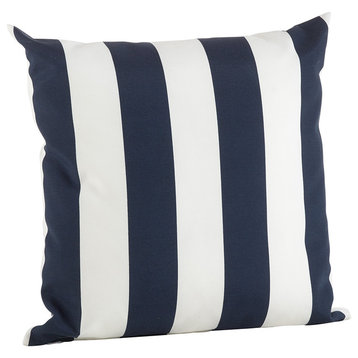 Classic Wide Stripe Poly Filled Throw Pillow, Blue, 17" Square