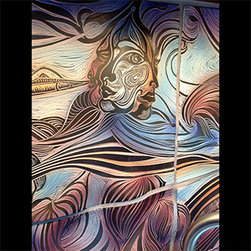 Detail of a larger, custom kitchen backsplash - Tile