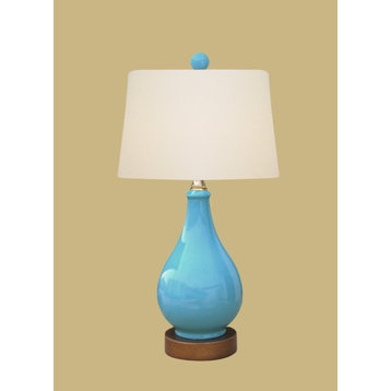 Porcelain Table Lamp, Turquoise