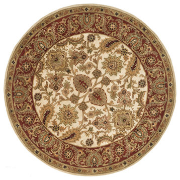 Safavieh Classic Collection CL244 Rug, Ivory/Red, 3'6" Round