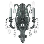 Crystorama - Crystorama 5563-PW-CL-S Dawson - Two Light Wall Sconce - We threw traditional a curve in creating Dawson, aDawson Two Light Wal Clear Swarovski Stra *UL Approved: YES Energy Star Qualified: n/a ADA Certified: n/a  *Number of Lights: Lamp: 2-*Wattage:60w Candelabra bulb(s) *Bulb Included:No *Bulb Type:Candelabra *Finish Type:Antique Brass