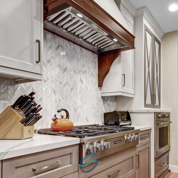 Elegance Carrara Leaf Marble backsplash - Rancho Cucamonga Kitchen Remodel