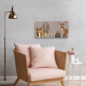 Forest Animals on Taupe by Eli Halpin