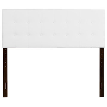 Super Nova White Full Upholstered Tufted Panel Headboard