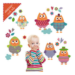 Vinilo infantil de tela Buhos felices de tela - Wall Decals