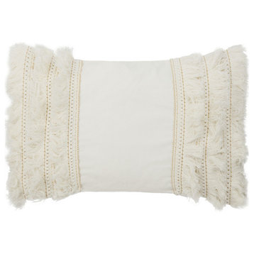 Safavieh Grema Pillow, White, 20"x12"