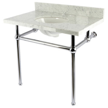KVBH3622M81 36" Console Sink with Brass Legs (8", 3 Hole)